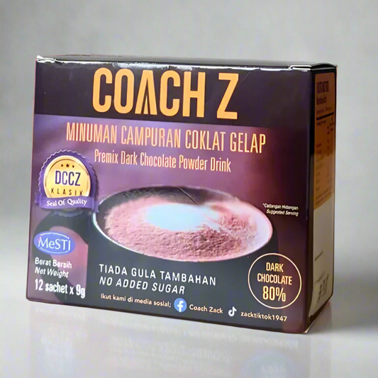 Dark Chocolate Premix Powder Drink 80% No Added Sugar ( 12 Sachet )